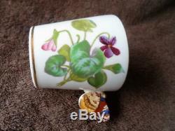Rare Minton Violets Butterfly Handle Demitasse Trio Cup Saucer Plate c. 1869-1883
