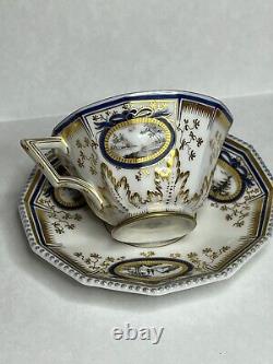 Rare Nymphenburg Porcelain Pearl King Demitasse Cup & Saucer Gorgeous Mint