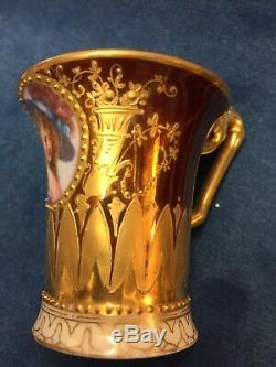 Rare Portrait Dutches Of Devonshire Dresden Demitasse Cup & Saucer Antique