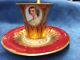 Rare Portrait Queen Henriette Marie Dresden Demitasse Cup & Saucer Antique