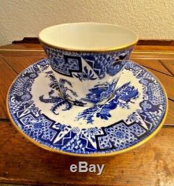 Rare, Royal Worcester Willow Demitasse Tremblere(tm)s Cup & Saucer 1869 England