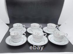 Rare SET Of 6 Vintage NORITAKE DEMI-TASSE TEA CUPS & SAUCERS Mayfair 6109