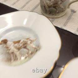 Rare Set 3 Royal Crown Derby DOG Demitasse Cups Saucers Artist Signed Stunning 4