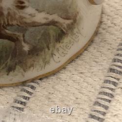 Rare Set 3 Royal Crown Derby DOG Demitasse Cups Saucers Artist Signed Stunning 4