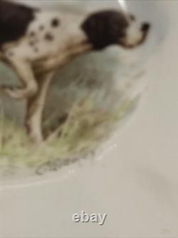 Rare Set 4 Royal Crown Derby DOG Demitasse Cups Saucers Artist Signed Stunning 1