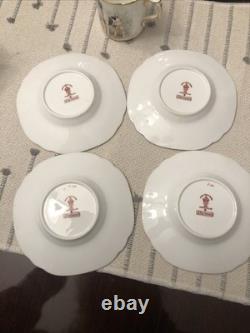 Rare Set 4 Royal Crown Derby DOG Demitasse Cups Saucers Artist Signed Stunning 1