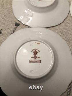 Rare Set 4 Royal Crown Derby DOG Demitasse Cups Saucers Artist Signed Stunning 1