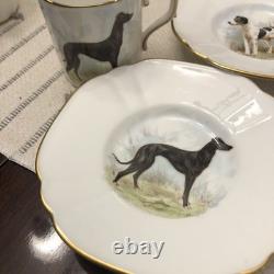 Rare Set 4 Royal Crown Derby DOG Demitasse Cups Saucers Artist Signed Stunning 3