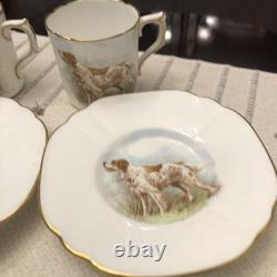 Rare Set 4 Royal Crown Derby DOG Demitasse Cups Saucers Artist Signed Stunning 3