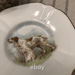 Rare Set 4 Royal Crown Derby DOG Demitasse Cups Saucers Artist Signed Stunning 3