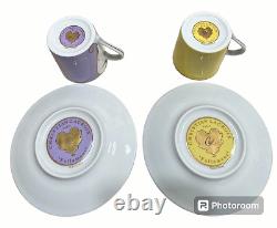 Rare Set Christian Lacroix Follement Pattern Demitasse Cups & Saucers Set Of 6