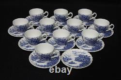 Rare Set of 11 Cups & 12 Saucers HAPPY ENGLAND Demitasse Johnson Brothers