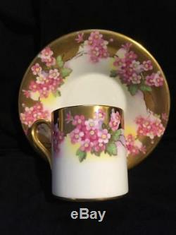 Rare Shelley Pink Blossoms Pattern Expresso Demitasse Cup & Saucer c1945-66