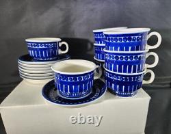 Rare Vintage Arabia Finland Hand Painted 8 espresso cups & 8 saucers Signed DS29