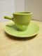 Rare Vintage Fiesta 1950s Chartreuse Demitasse Cup And Saucer. Homer Laughlin