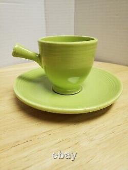 Rare Vintage Fiesta 1950s Chartreuse Demitasse Cup And Saucer. Homer laughlin