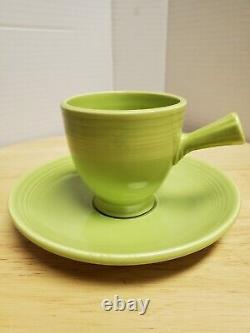 Rare Vintage Fiesta 1950s Chartreuse Demitasse Cup And Saucer. Homer laughlin