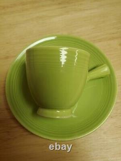 Rare Vintage Fiesta 1950s Chartreuse Demitasse Cup And Saucer. Homer laughlin