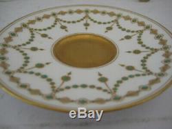 Rare Vintage Royal Worcester Beautiful Demitasse Jewelled Cabinet Cup Saucer
