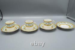 Raynaud Ceralene Limoges Morning Glory Ring 3 Demitasse Cups & 4 Saucers