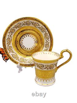 Raynaud Doppio Normale Chocolate Demitasse Cup Saucer Double Gold Guilt