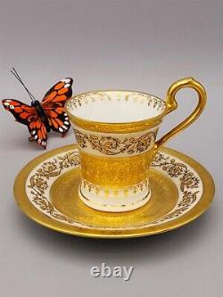 Raynaud Doppio Normale Chocolate Demitasse Cup Saucer Double Gold Guilt