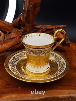 Raynaud Doppio Normale Chocolate Demitasse Cup Saucer Double Gold Guilt