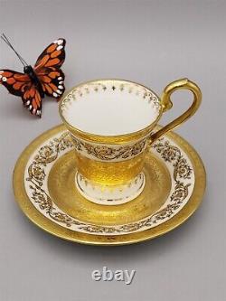 Raynaud Doppio Normale Chocolate Demitasse Cup Saucer Double Gold Guilt