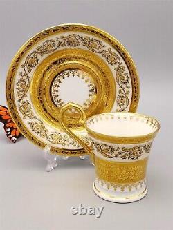 Raynaud Doppio Normale Chocolate Demitasse Cup Saucer Double Gold Guilt