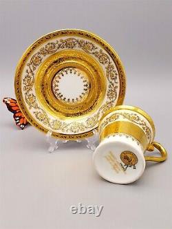 Raynaud Doppio Normale Chocolate Demitasse Cup Saucer Double Gold Guilt