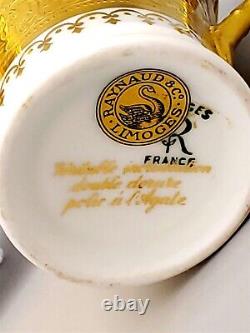 Raynaud Doppio Normale Chocolate Demitasse Cup Saucer Double Gold Guilt