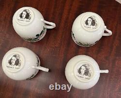 Raynaud Limoges George Sand Demitasse cup and saucer Set of 4 each RARE Vintage