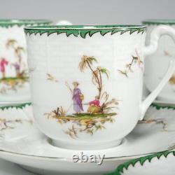 Raynaud Limoges Si Kiang Demitasse 6 Teacups 6 Saucers Numbers 1 6 Complete Set