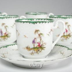 Raynaud Limoges Si Kiang Demitasse 6 Teacups 6 Saucers Numbers 1 6 Complete Set