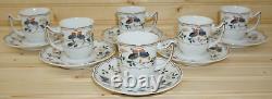 Raynaud Papillons (6) Demitasse Cups, 2 1/2 & (6) Demitasse Saucers, 5 1/4