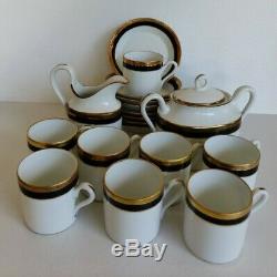 Ricard Ginori PALERMO BLACK GOLD 8 Demitasse Expresso Cups Saucer Creamer &Sugar