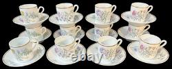 Richard Ginori 1735 Porcelain Primavera Demitasse Cups & Saucers Set Of 12