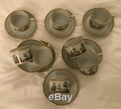 Richard Ginori 8 Sets of Demitasse Cups and Saucers Pittori Italy Mint