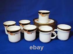 Richard Ginori BOLERO Espresso/Demitasse Cups & Saucers 7 Sets MINT