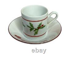 Richard Ginori Christmas Holly Set of 6 Demitasse Espresso Cups/Saucers Italy