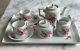 Richard Ginori Complete Demitasse Expresso Set For 2 Magenta Flowers