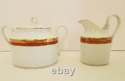 Richard Ginori Cream Sugar + 8 Demitasse Expresso Cups Saucers Palermo Rust Red