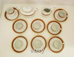 Richard Ginori Cream Sugar + 8 Demitasse Expresso Cups Saucers Palermo Rust Red