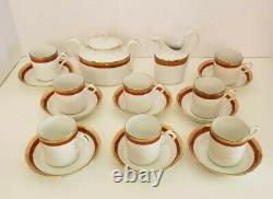 Richard Ginori Cream Sugar + 8 Demitasse Expresso Cups Saucers Palermo Rust Red