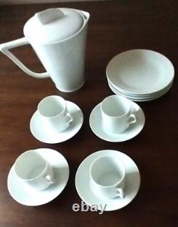 Richard Ginori Demitasse 4 Cups 4 Saucers 4 Dessert Plates Tea Pitcher