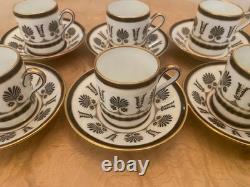 Richard Ginori Ercolano Black Demitasse Cups & Saucers Set Of 6 Italy