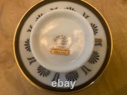 Richard Ginori Ercolano Black Demitasse Cups & Saucers Set Of 6 Italy