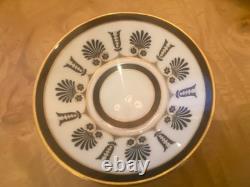 Richard Ginori Ercolano Black Demitasse Cups & Saucers Set Of 6 Italy