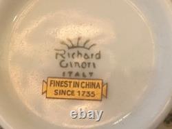 Richard Ginori Ercolano Black Demitasse Cups & Saucers Set Of 6 Italy