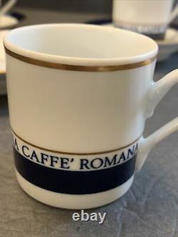 Richard Ginori Espresso/Demitasse 3 Cups and Saucers For Caffe Romana Italy VTG